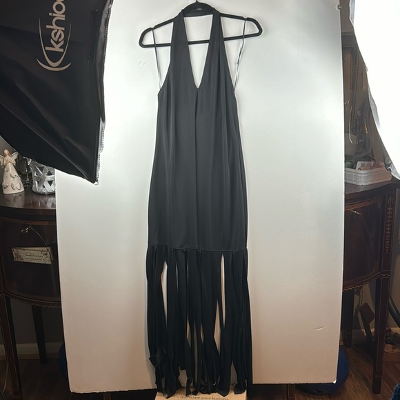 Zara Dresses & Skirts - ZARA SZ S BLACK HALTER TOP NWOT SEXY with RIBBON LOOK FROM KNEE TO HEM